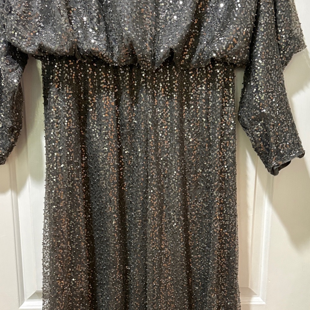 Dainty Jewells Sparkling Gray Dolman Sleeve Dress M - Picture 8 of 9